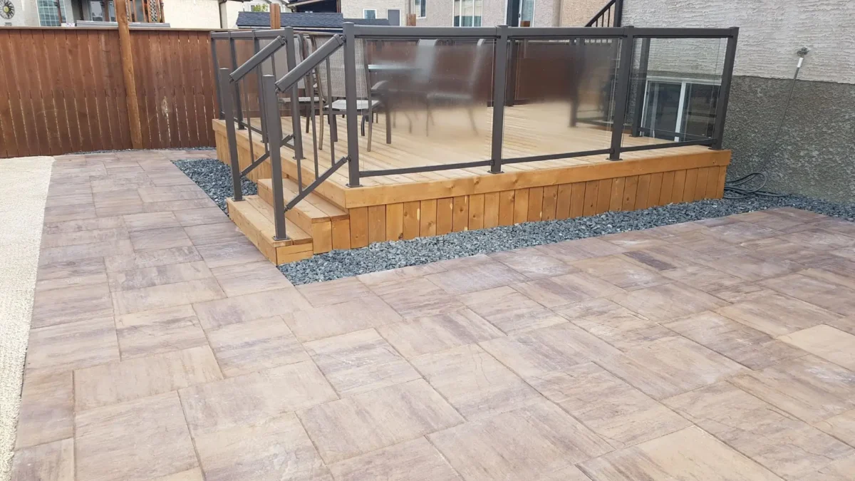 Brookside Slab A Compact Slab With An Elegant Feel Designed for patios and walkways, Brookside Slab features a slate-like surface that will add a sense of refinement to any landscape. Brookside is available in a wide array of colours, making it an ideal choice for any space it’s placed in. When installing Brookside slabs, make sure to include a 2-5mm gap between each slab. This will provide enough room for the jointing sand and make installation easier.